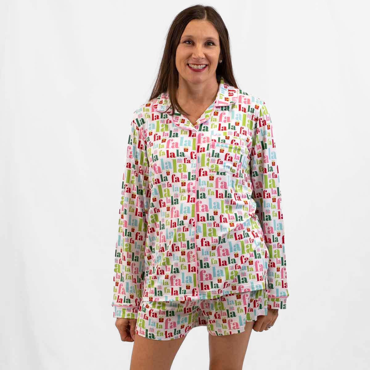 FaLaLa Button Up Sleep Shirt