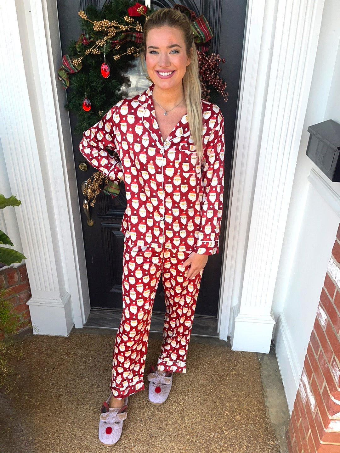 Holly Jolly Santa Silky Satin PJ Set