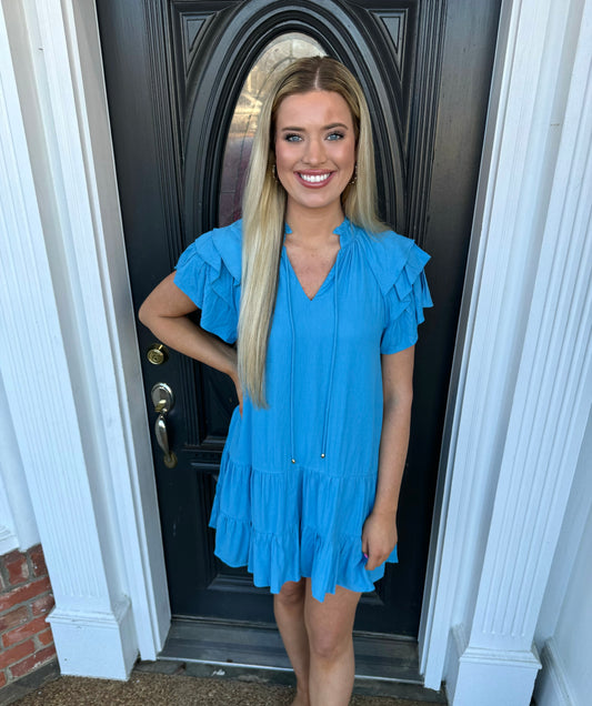 Sky Blue Flowy Dress