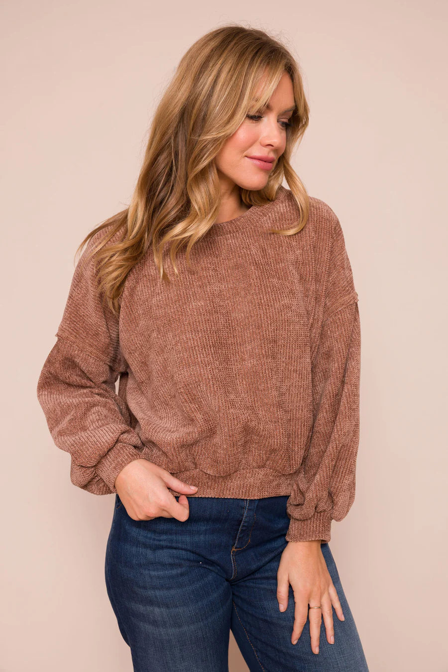 Maddie Chenille Drop Shoulder Sweater