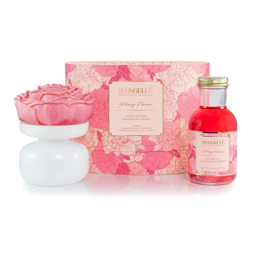 Peony Flower Floret Diffuser Gift Set