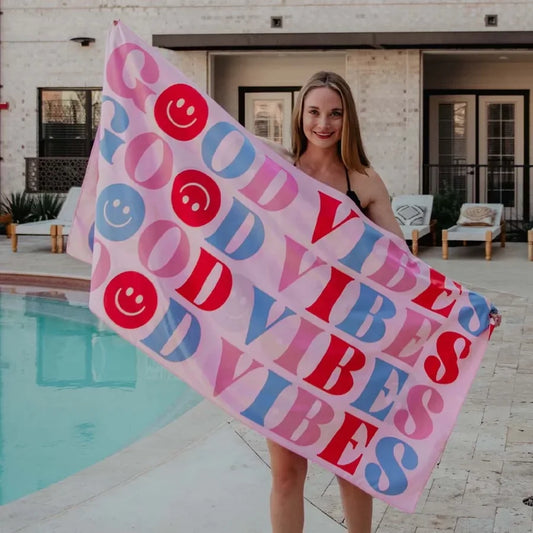 Happy Good Vibes Quick Dry Towel